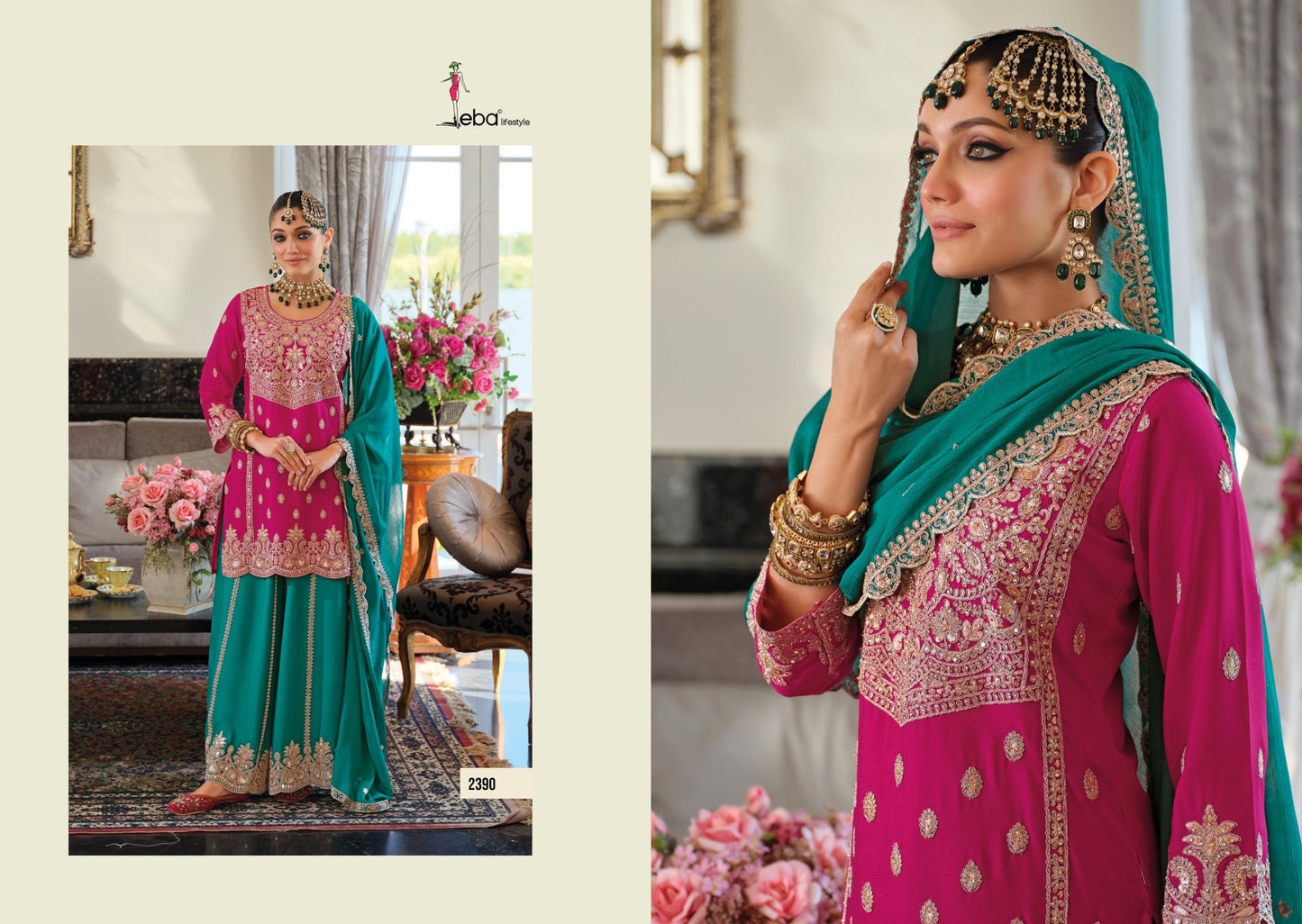 Elegant aesthetic and traditional palazo set