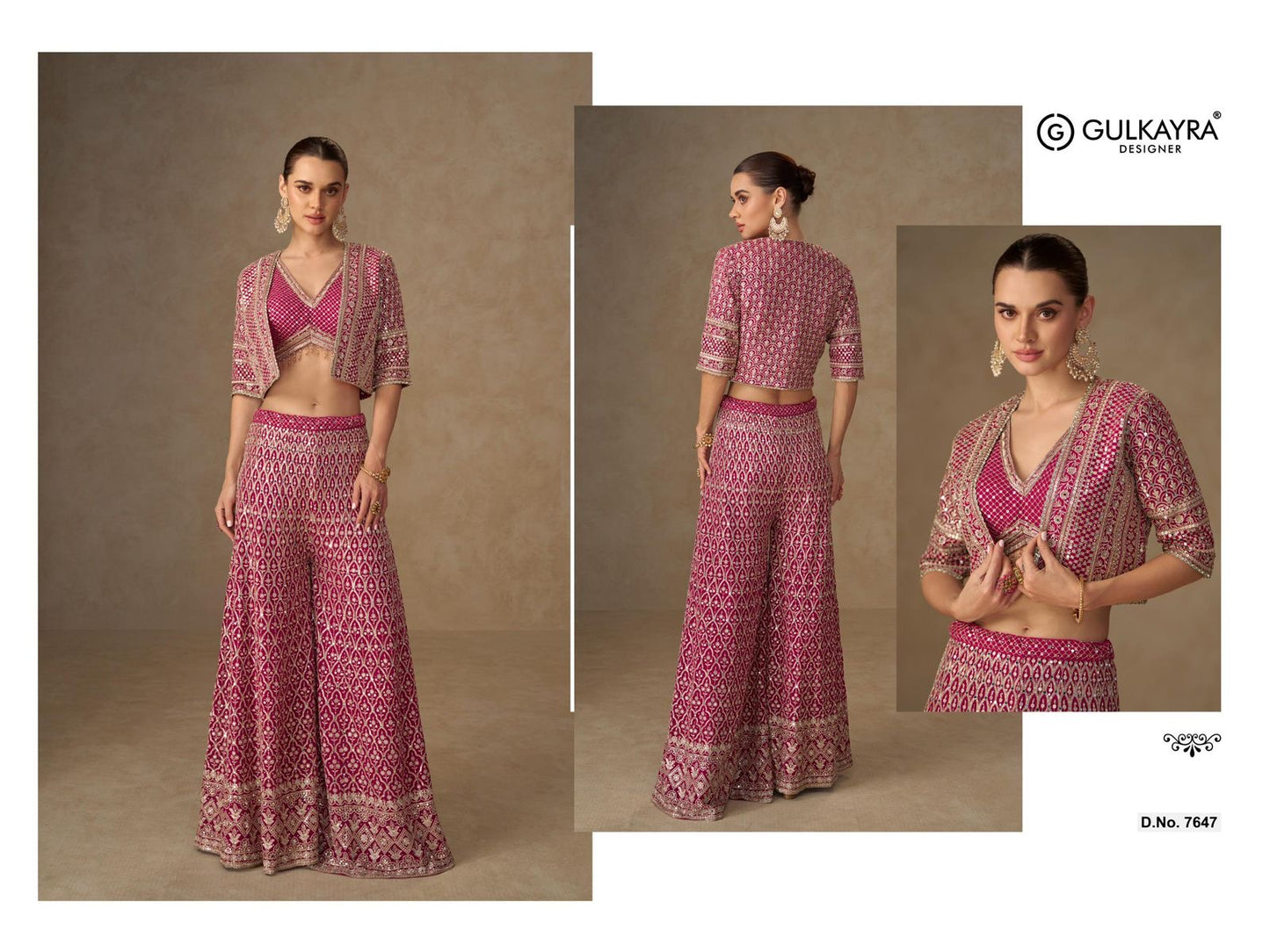 Designer Indo Western Long Dress - Real Georgette Plazzo Set