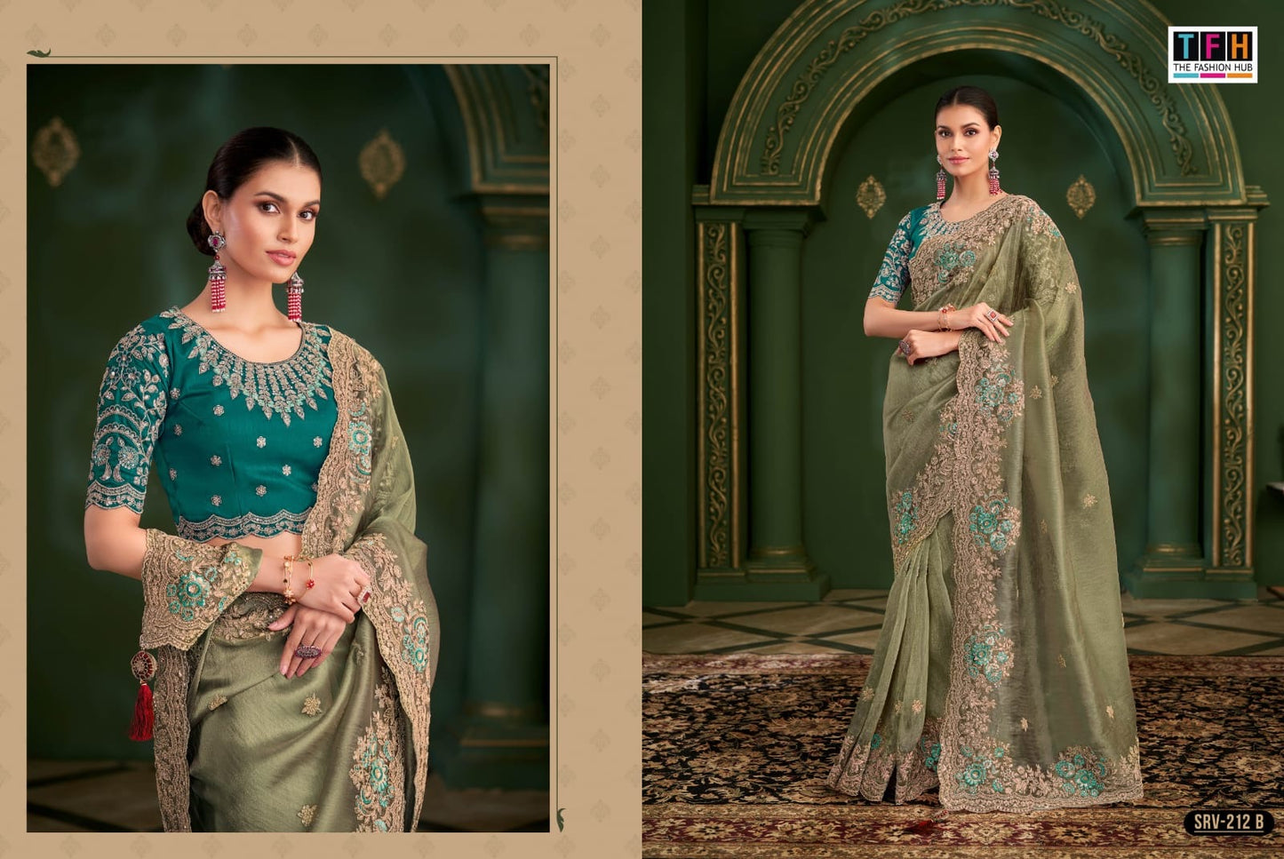 Premium Shimmer Tissue Metallic Silk Blend Saree