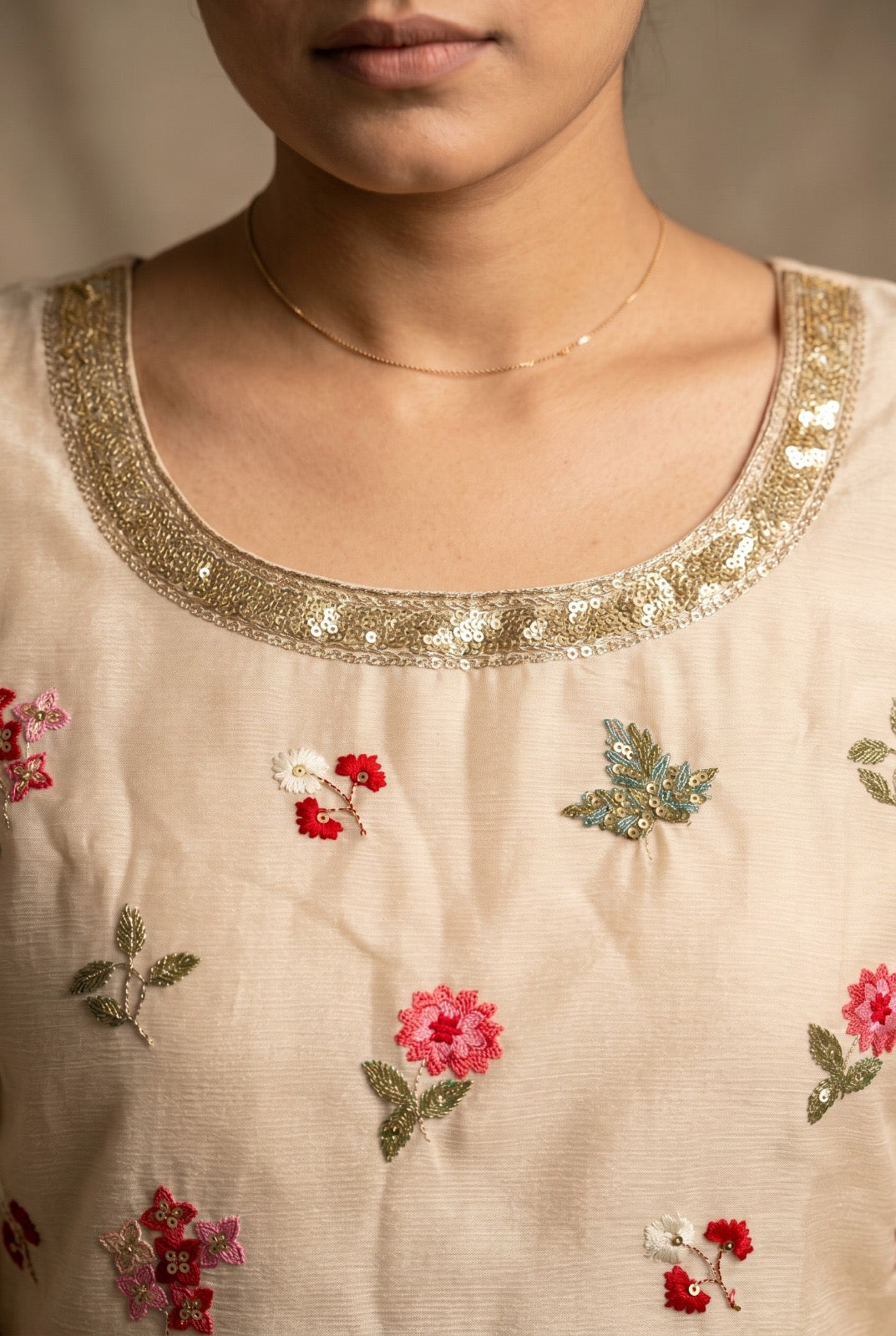Meadow Bloom Premium Chinon Embroidered Suit Set with Dupatta