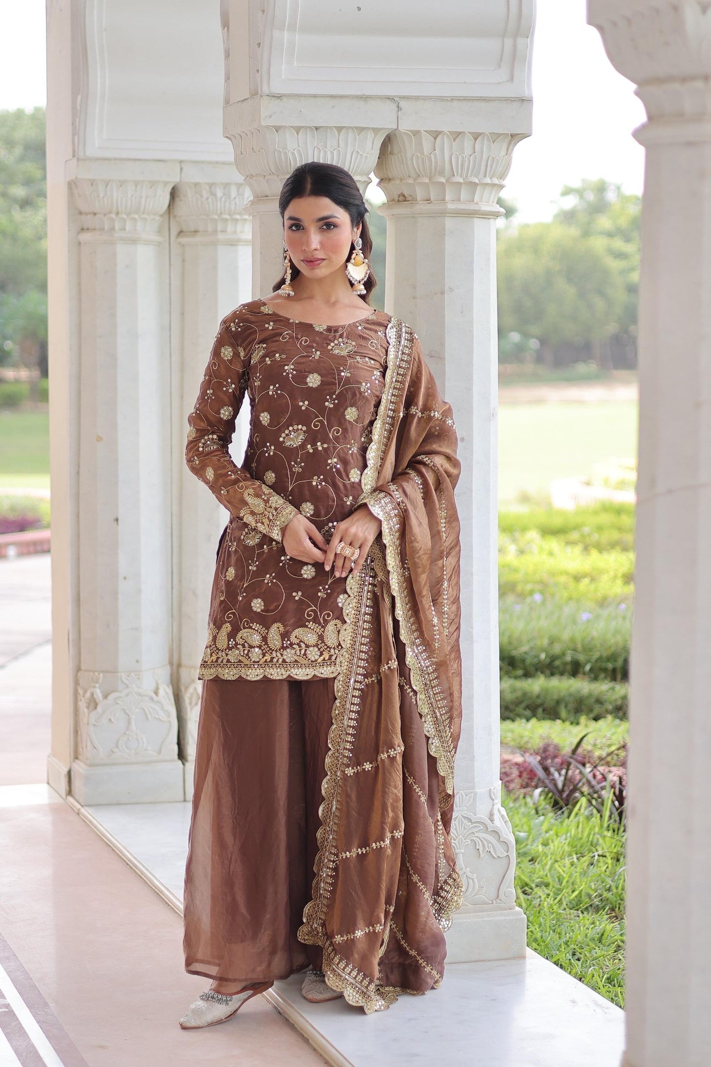 DESIGNER READYMADE TOP-SHARARA-DUPATTA