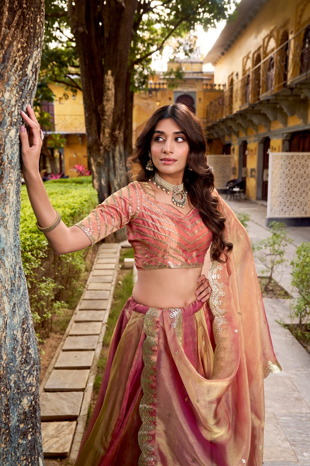 Golden Elegance Lehenga Choli