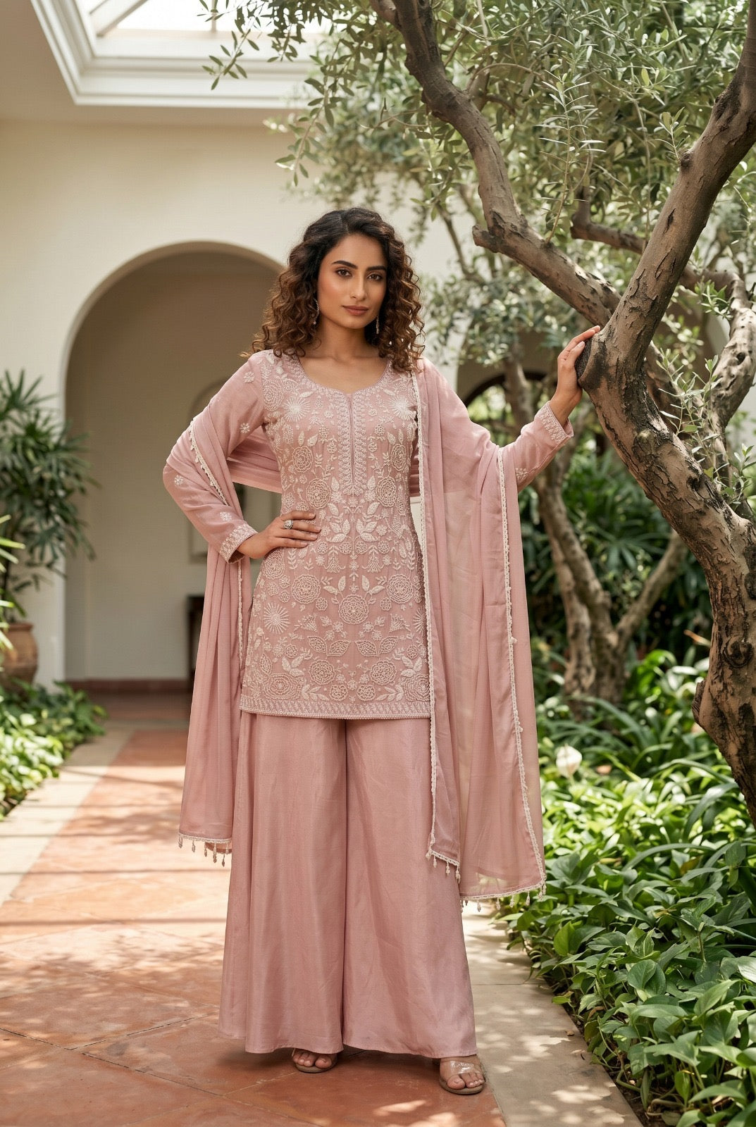 Serene Pastel Shades Festive Sharara Set