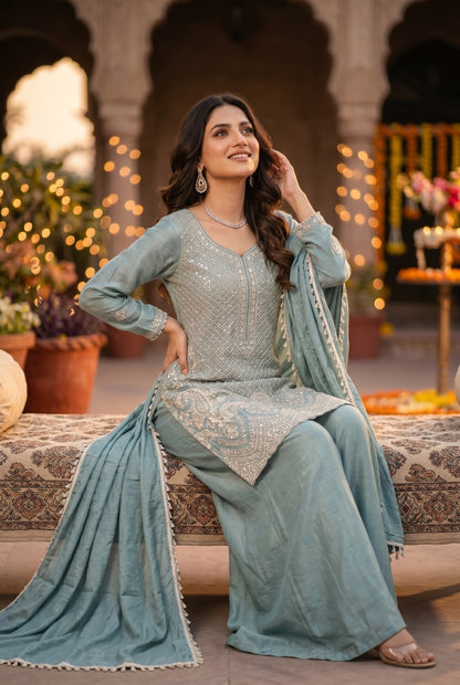 HEAVY LOOK BEADS WORK WITH SHARARA