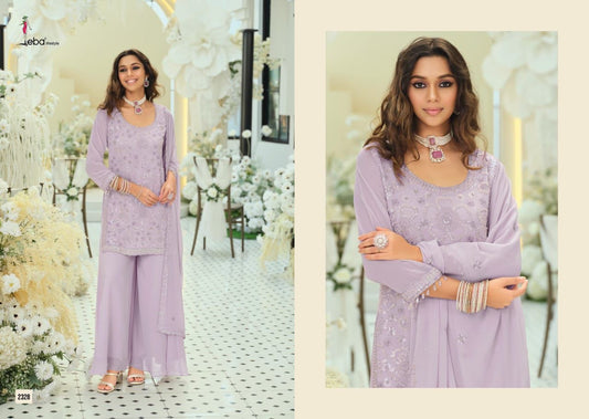 Serene Lavender Floral Palazzo Suit