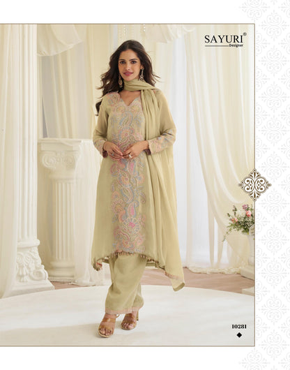 Delicate Floral Threadwork Stitched Suit