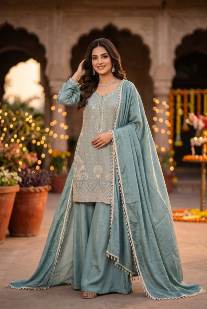 HEAVY LOOK BEADS WORK WITH SHARARA