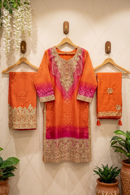 Mor-Bagh Luxury Bandhani Print Festive Suit