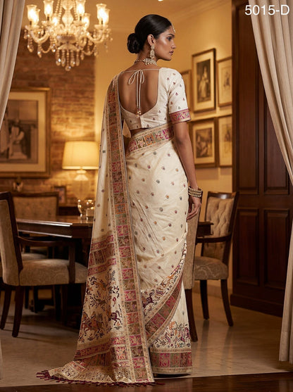 Inspired by traditional artistry made from High Grade Pashmina Silk Saree