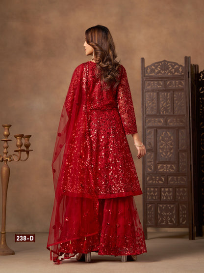 Sequined and embroidered sharara set