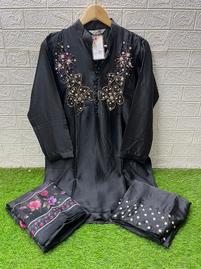 Noir Garden Grace Tunic Classic HandWork In Kurti with Farshi Salwar