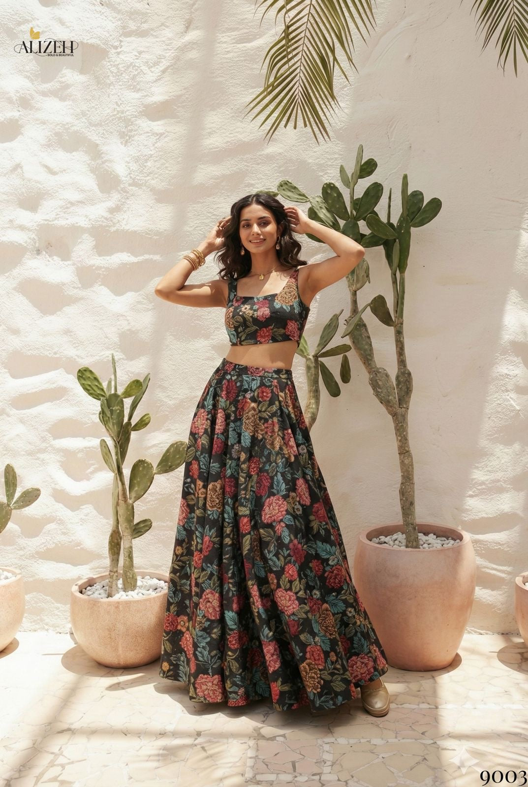 Single Beautiful Printed Readymade Lehenga With Handwork On Blouse