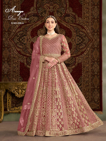 Regal Elegance Anarkali Gown with Dupatta