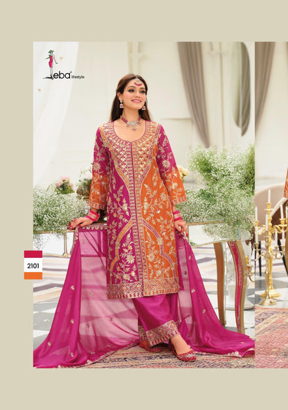 Radiate Elegance with this vibrant party wear suit