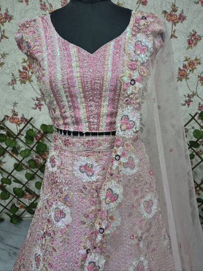 Blush Rose Sequin Lehenga