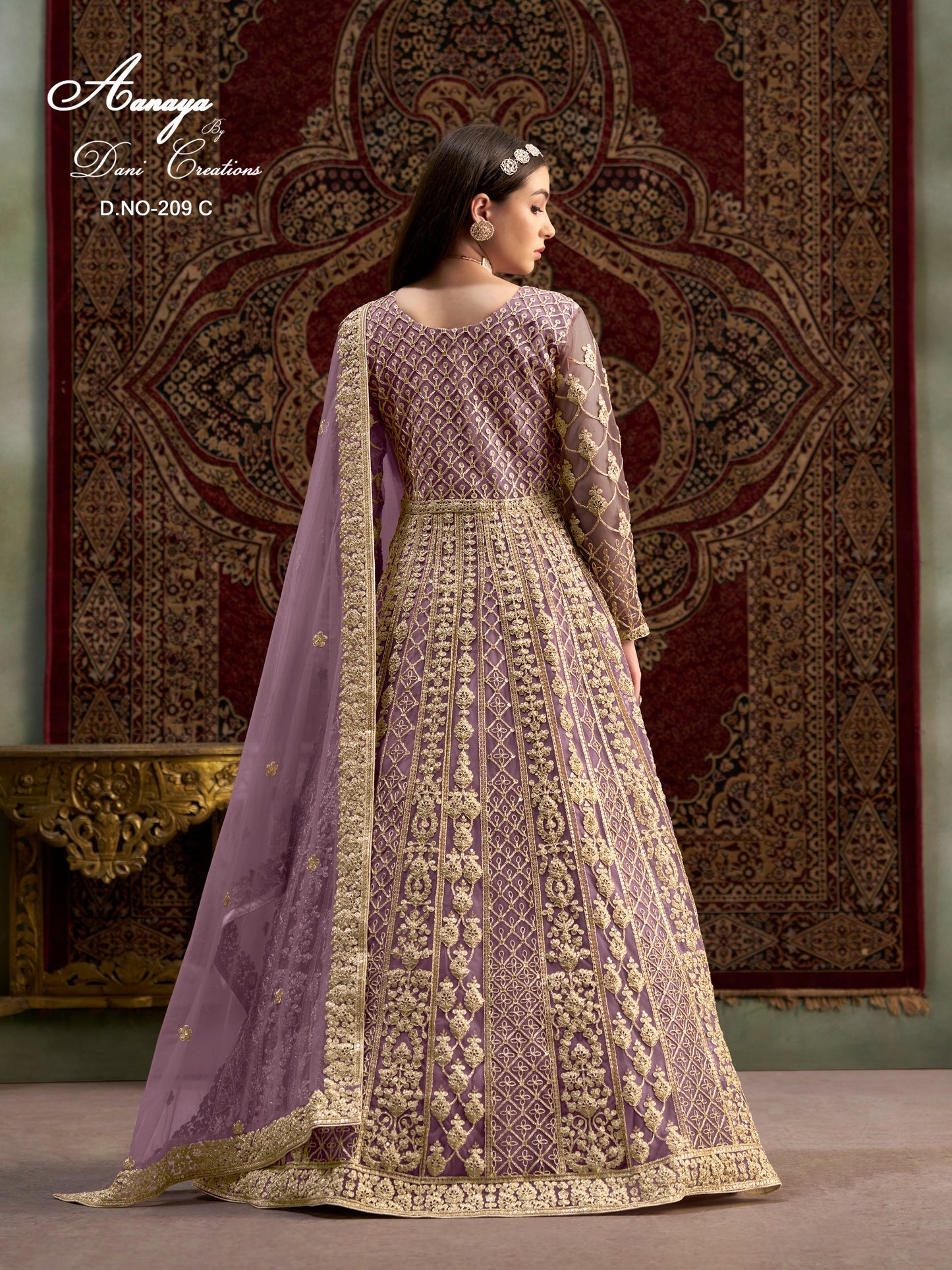 Regal Elegance Anarkali Gown with Dupatta