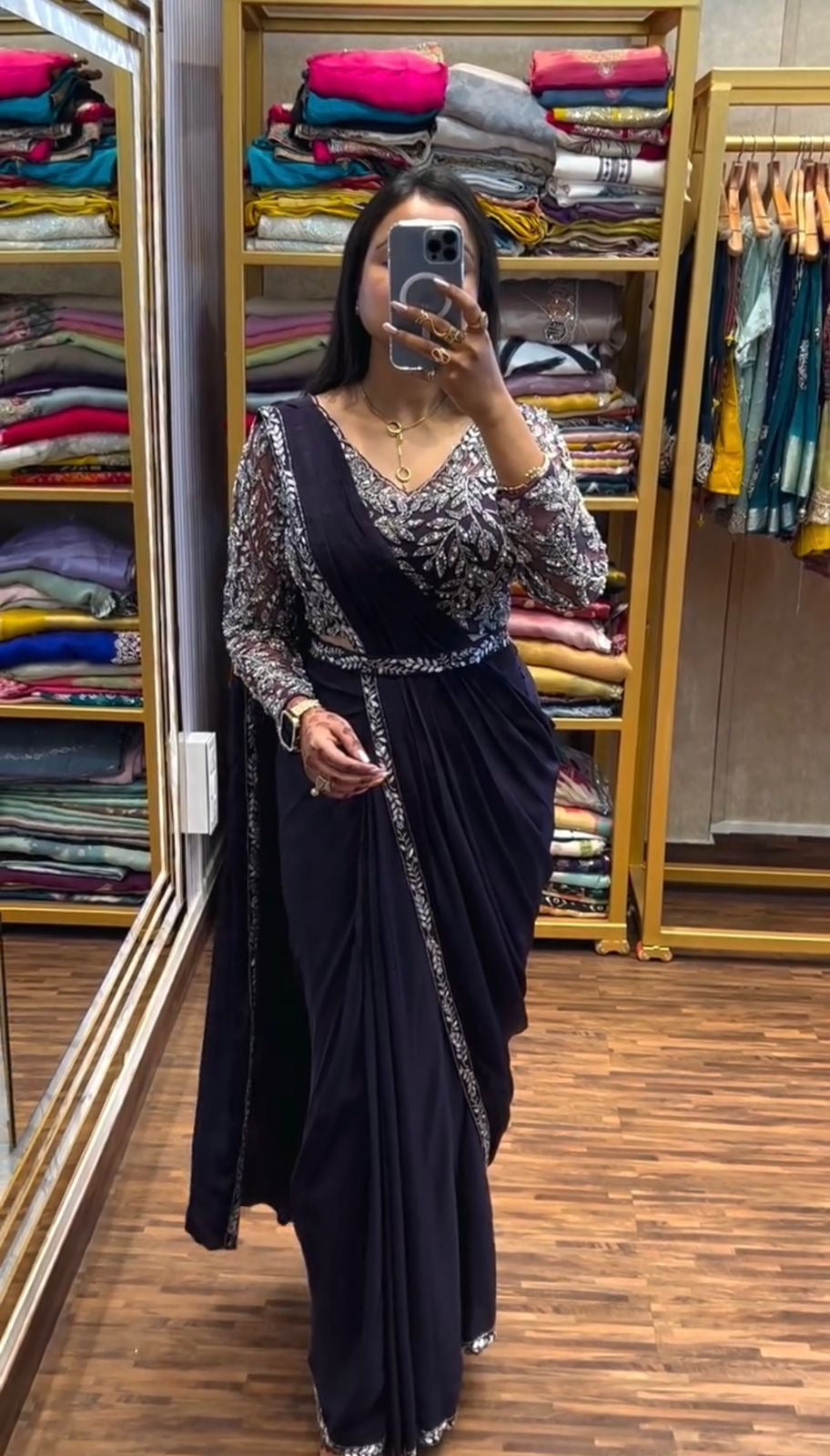 NEW SUPERHIT TRENDING READY TO WEAR SAREE WITH FULLY EMBROIDERED STYLIST BLOUSE ON  RANGOLI FABRIC