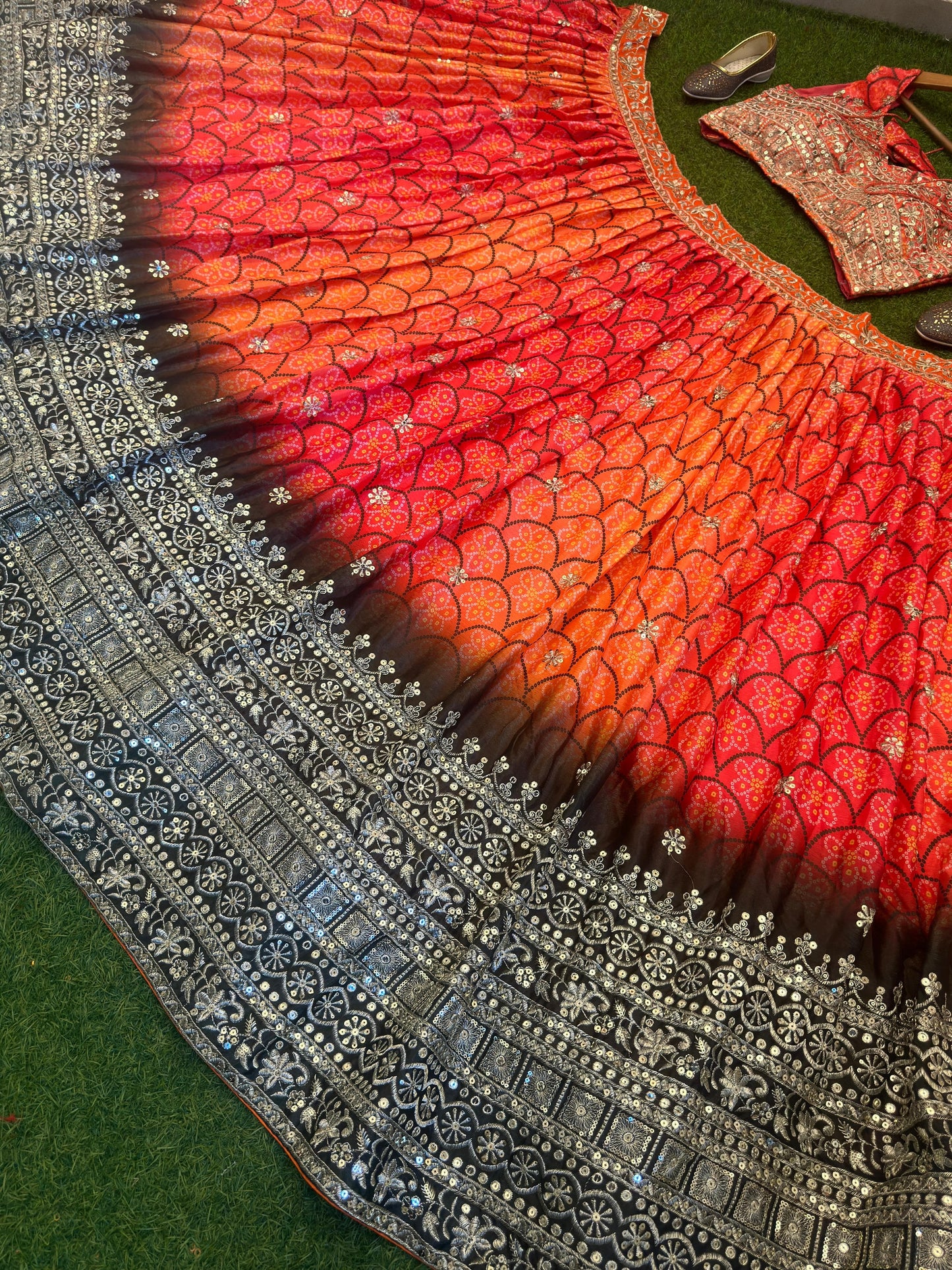 Sunshine printed embroidered lehenga Choli