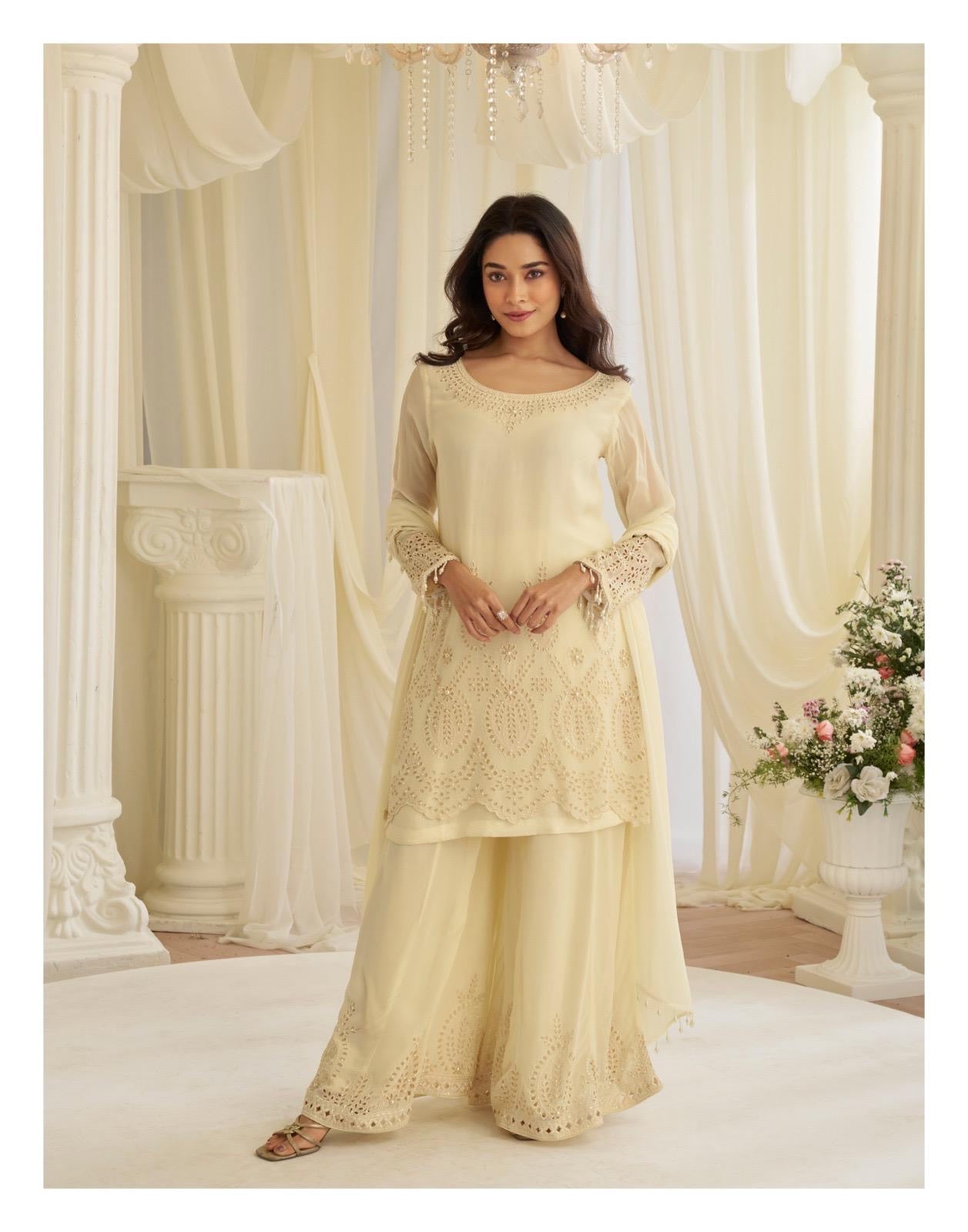 Premium Beads Embroidered Ethnic Suit Set – Farsi Plazo & Dhoti | Rasvika