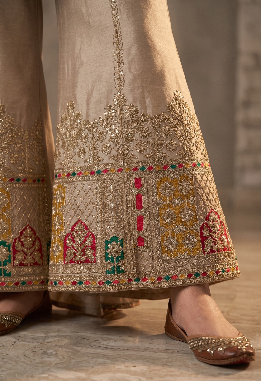 Pure Elegance Embroidered Kurta and Sharara Set with Dupatta