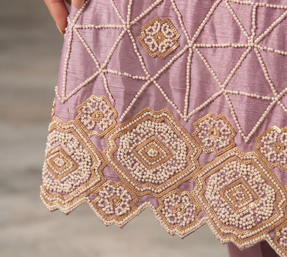 Glamorous Geometric Embroidered Sharara Set