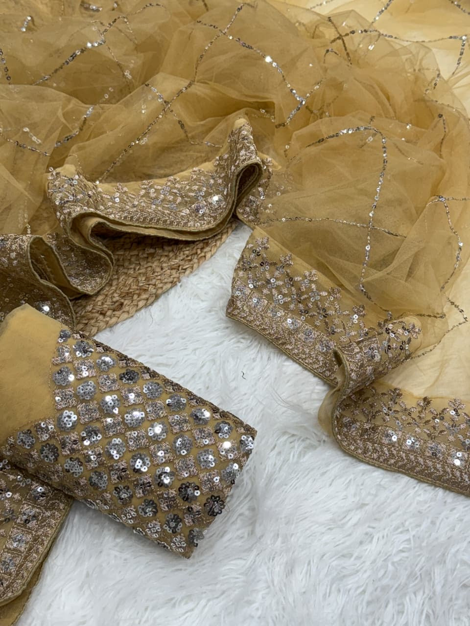 Celebrity-Inspired Elegance Mono Net Saree with Blouse