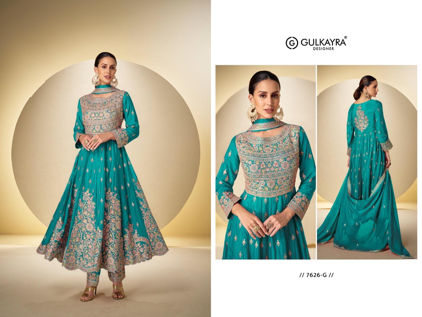 Gorgeous Heavy Embroidery Chinon Anarkali