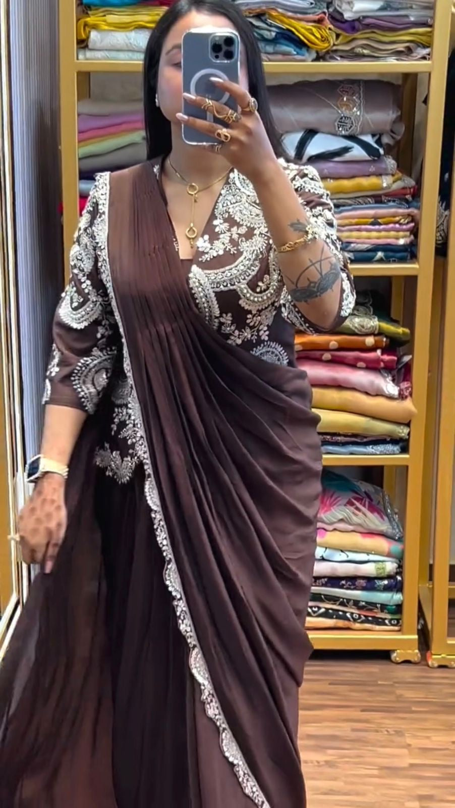 NEW SUPERHIT TRENDING DESIGNER LEHENGA-SAREE WITH EMBROIDERED DUPATTA and FULL FLAIR LEHENGA