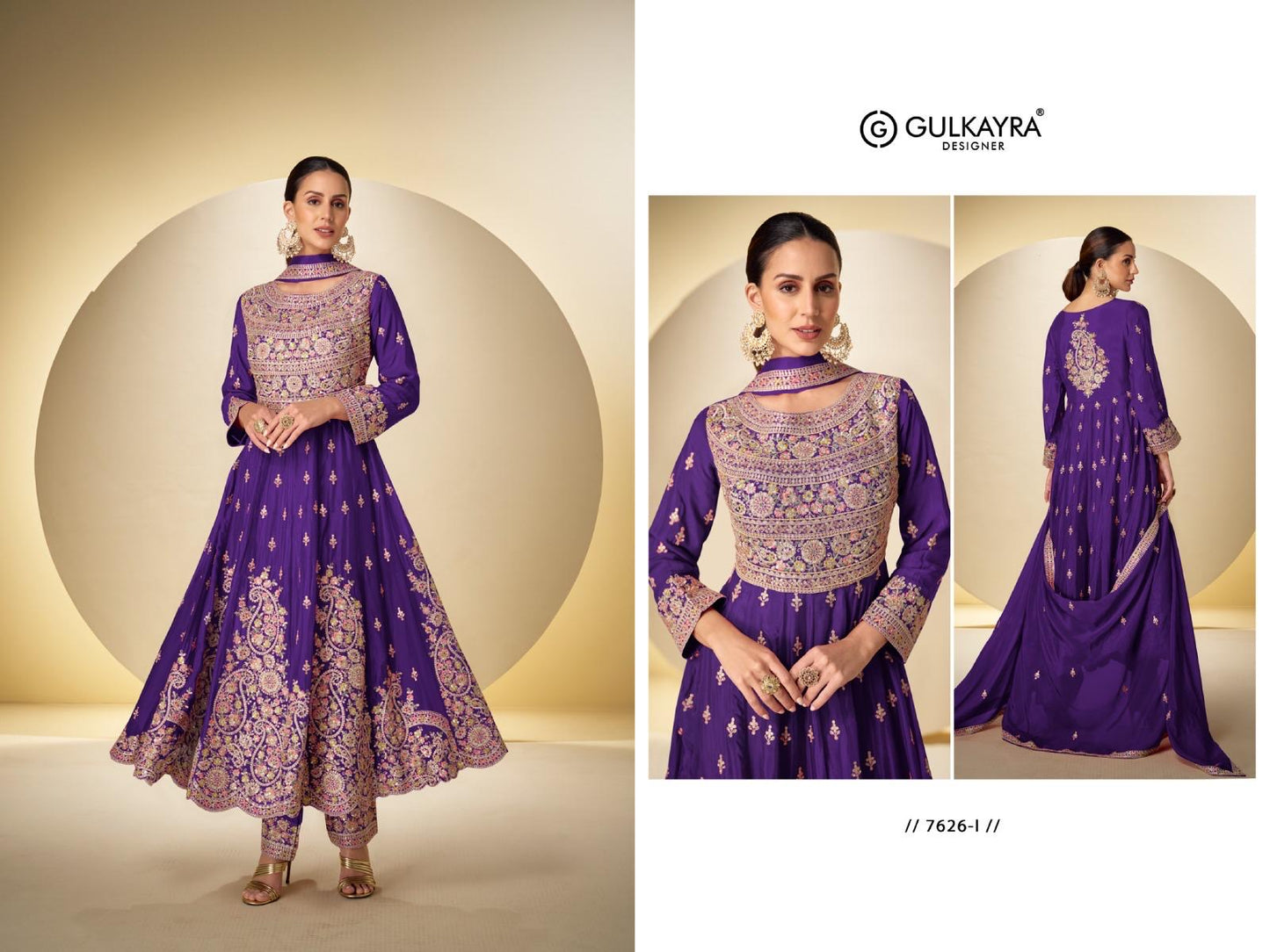 Gorgeous Heavy Embroidery Chinon Anarkali