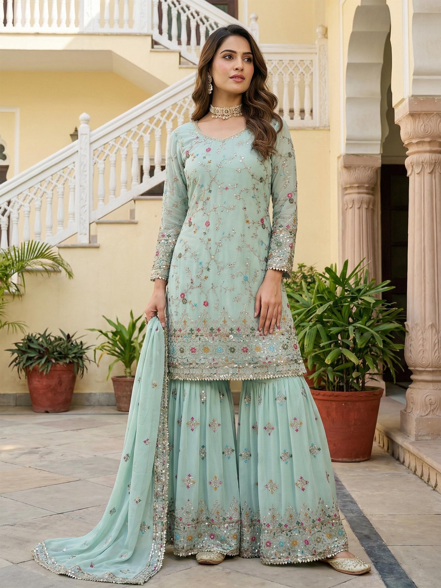 Stunning Sharara set for a festive occasion