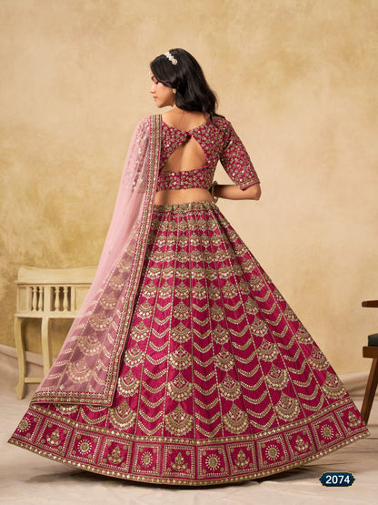 Festive wear Lehenga Set with Intricate Golden Zari and Sequin Embellishments