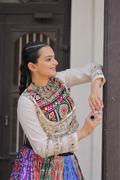 Multi-Color Patchwork Chaniya Choli with Gotta Patti & Bandhani Prints