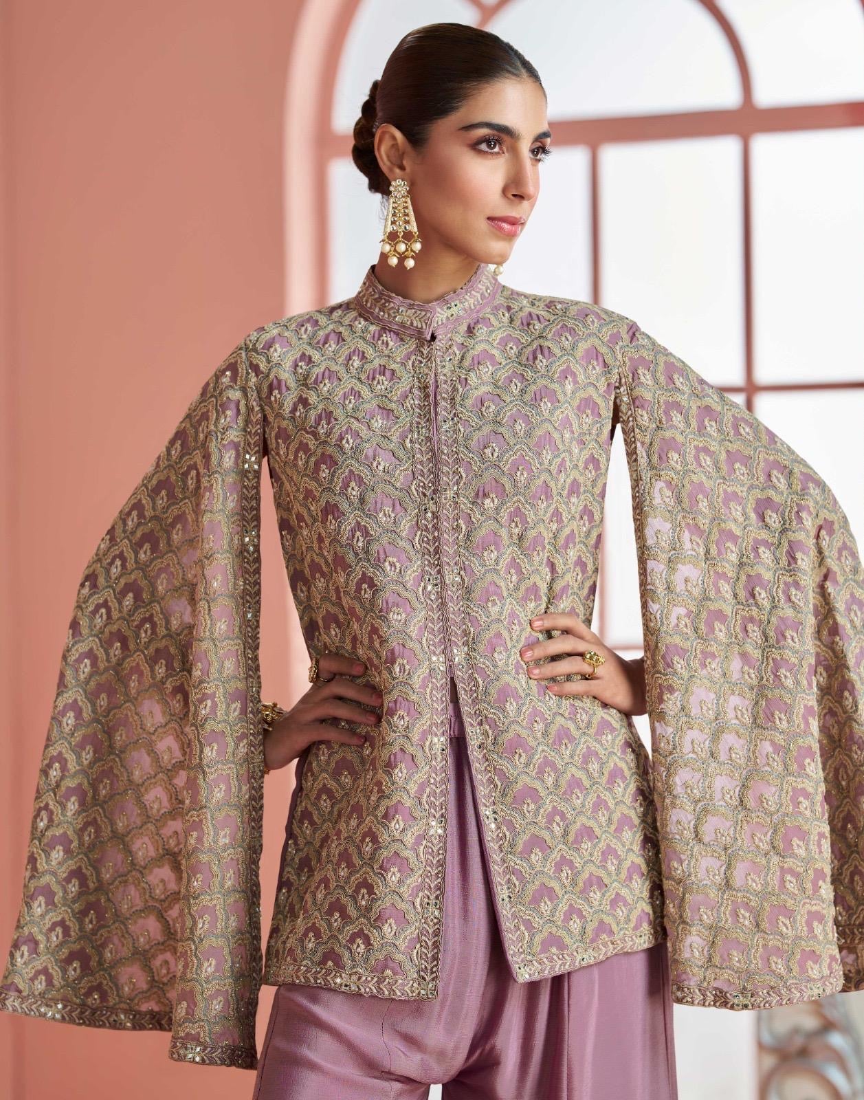 Dramatic flowing volume with intricate designs