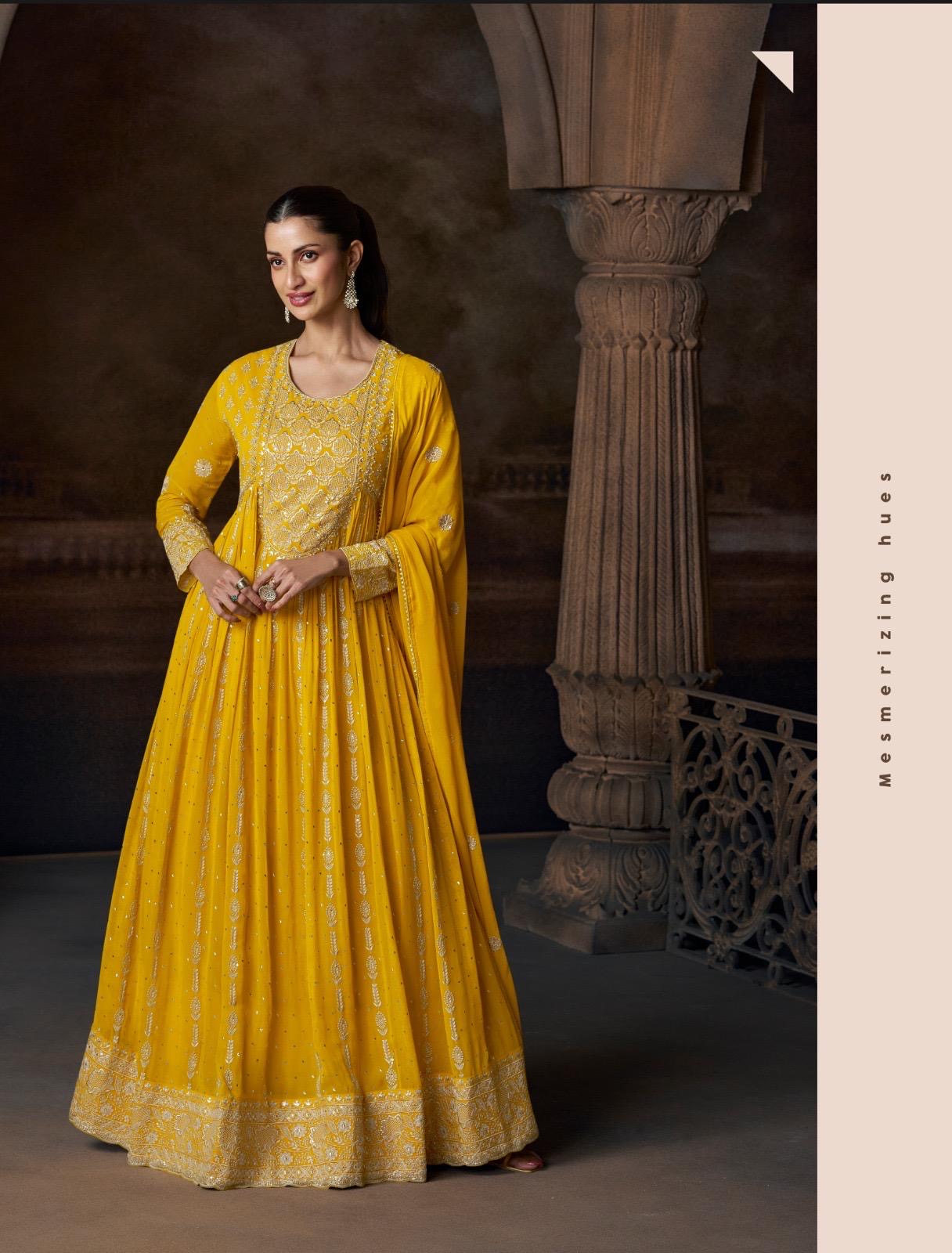 Sayuri Designer Anarkali Gown with Intricate Embroidery & Dupatta