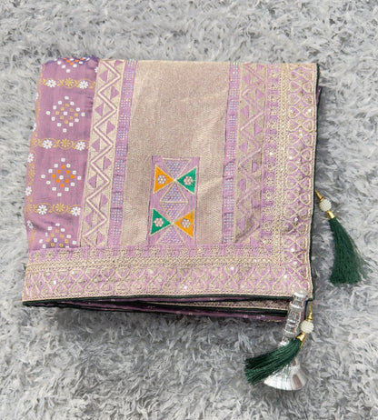 Ethnic Elegance with ornate borders and tassels Saree