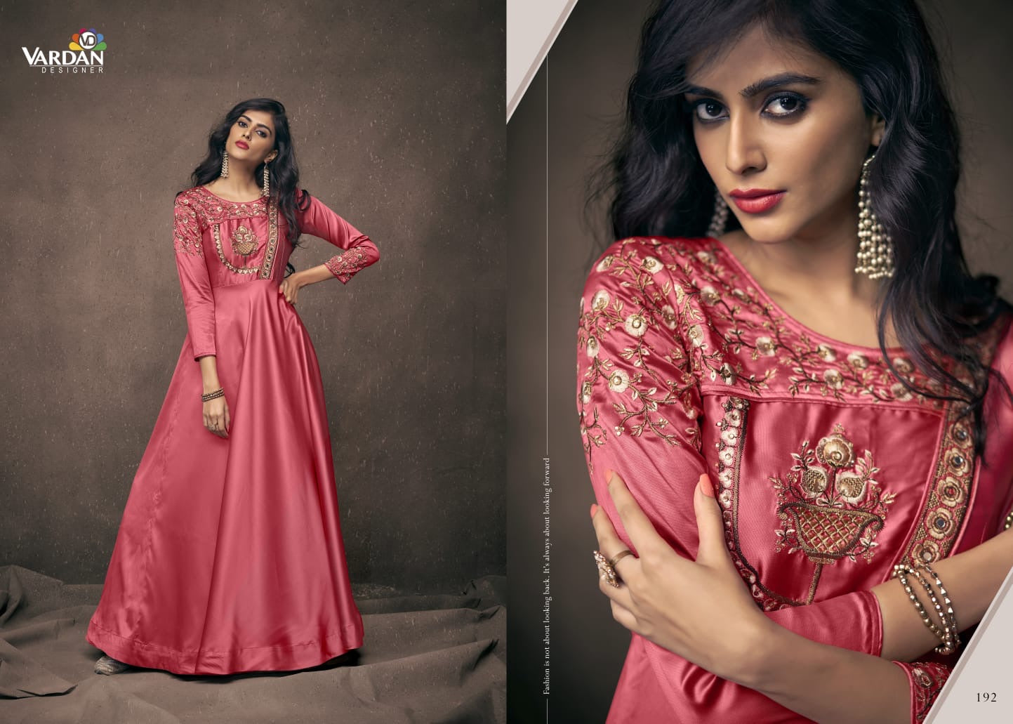 Triva Silk Gown With Heavy Embroidery