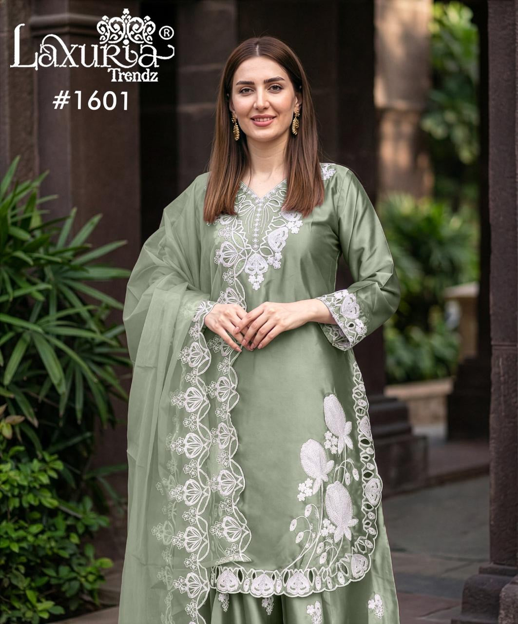 Silken Grace & Floral Artistry Farshi Salwar Suit