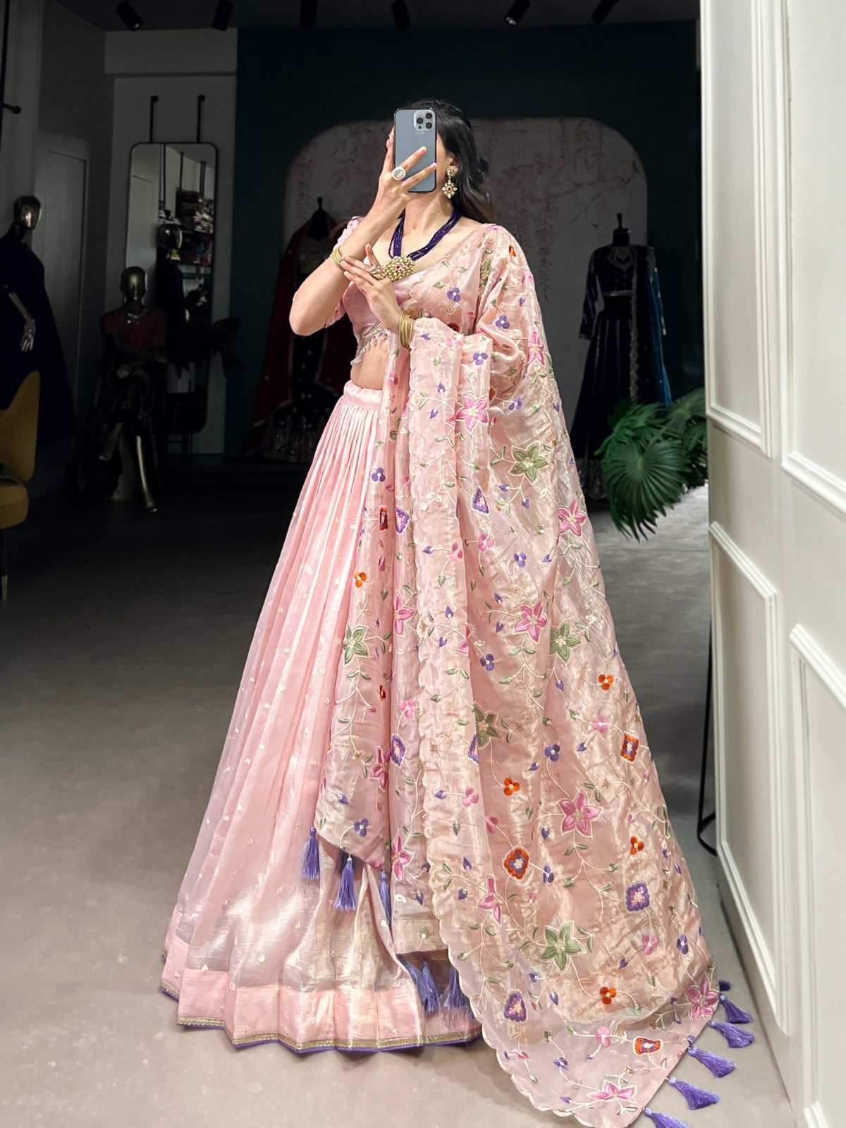 Like a rose in full bloom glowing in pink Lehenga Choli