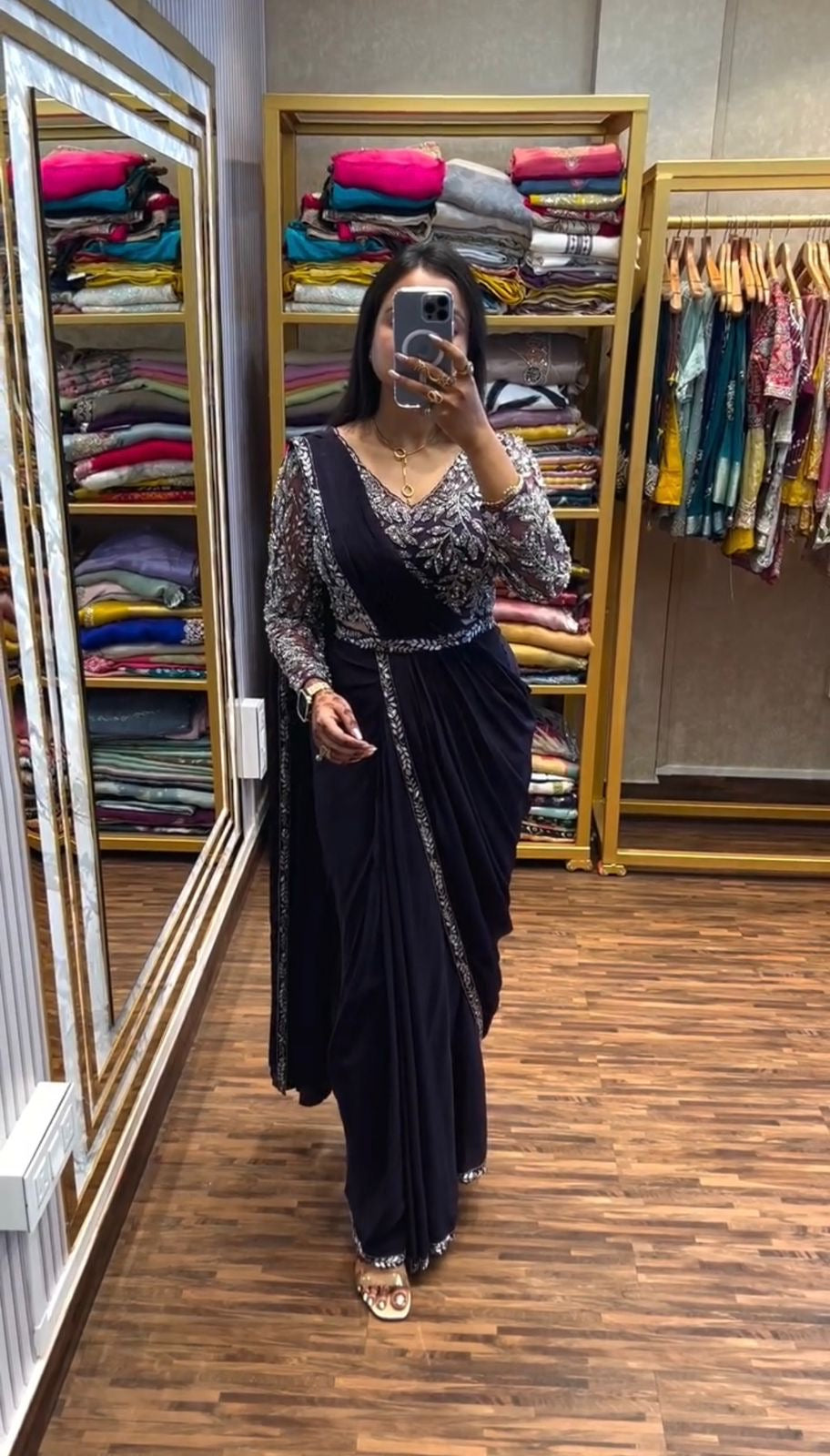 NEW SUPERHIT TRENDING READY TO WEAR SAREE WITH FULLY EMBROIDERED STYLIST BLOUSE ON  RANGOLI FABRIC