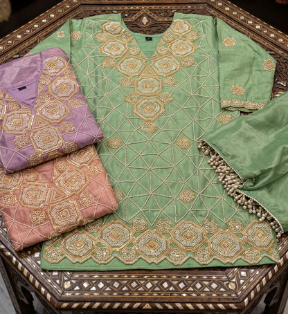 Glamorous Geometric Embroidered Sharara Set