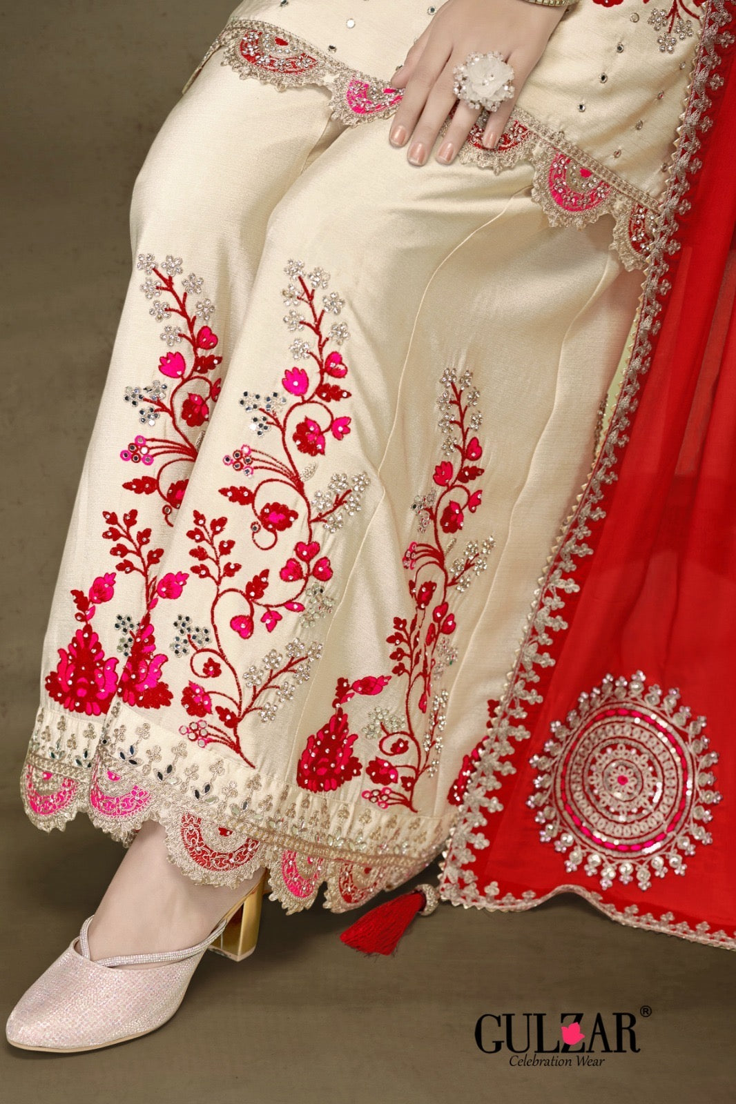 Celebration wear embroidered sharara set