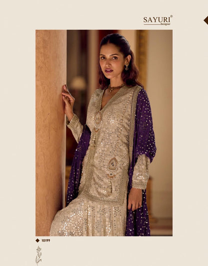 Dhoti style draped pants with Peplum Kurta