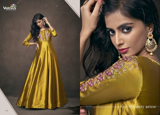 Triva Silk Gown With Heavy Embroidery