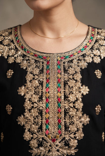 Pure Elegance Embroidered Kurta and Sharara Set with Dupatta