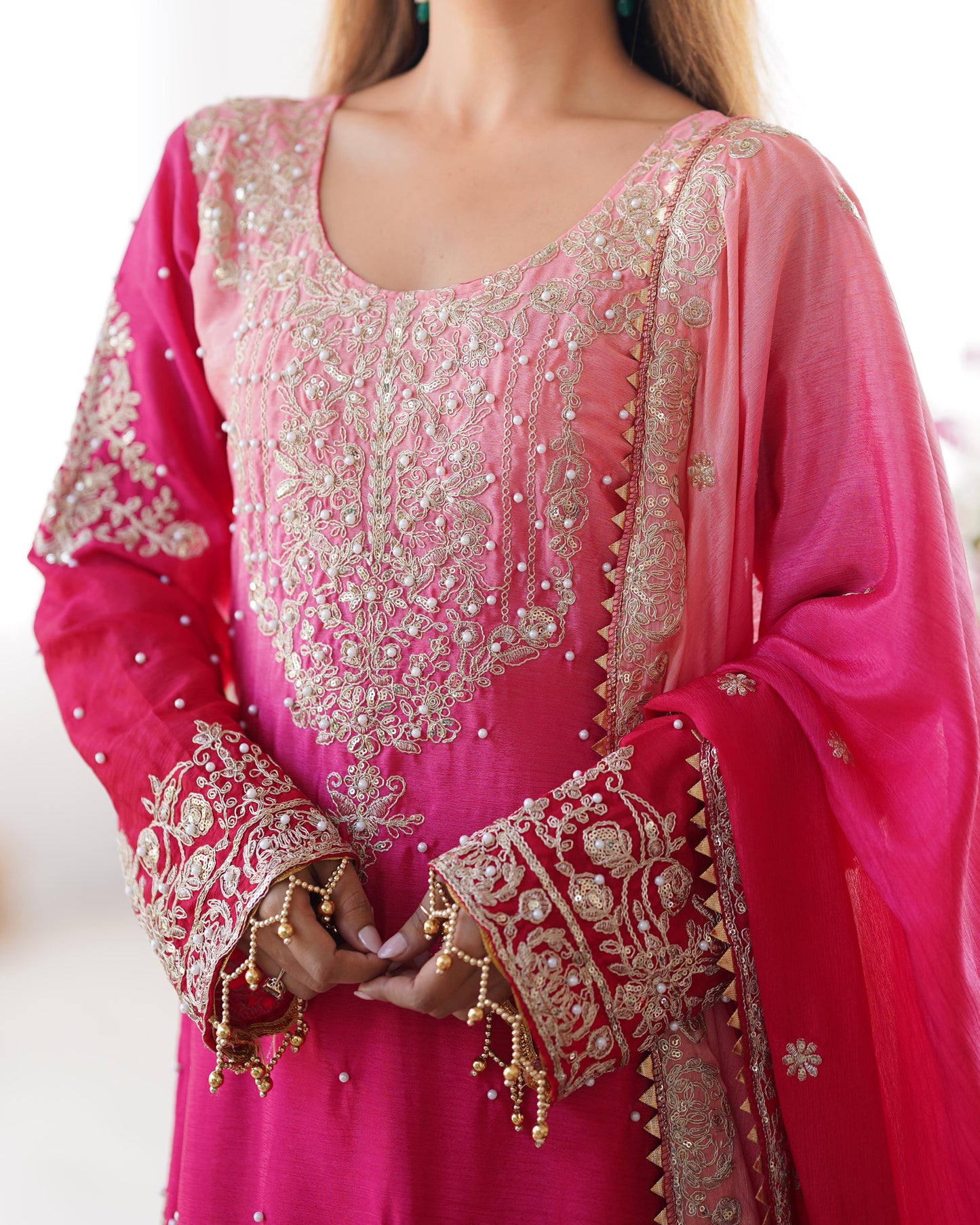 Elegance in bloom embroidered Sharara Set