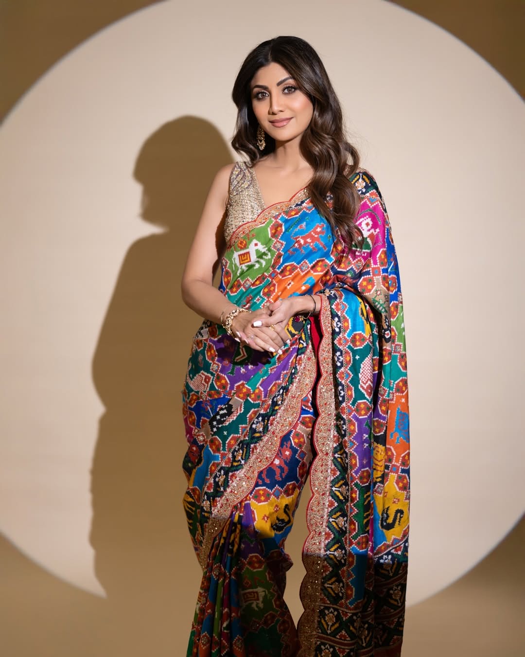 Georgette Patola Digital Print Saree with Swarovski & Sequin Work