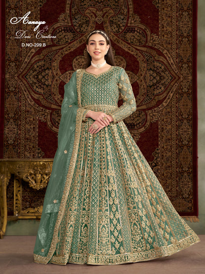 Regal Elegance Anarkali Gown with Dupatta
