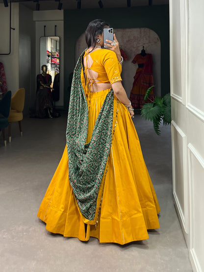 Beautiful printed pure cotton lehenga choli with purse