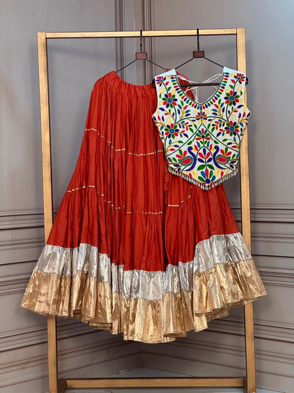 Multicolor Navratri special  Embroidered Choli & Metallic Border Chaniya Choli
