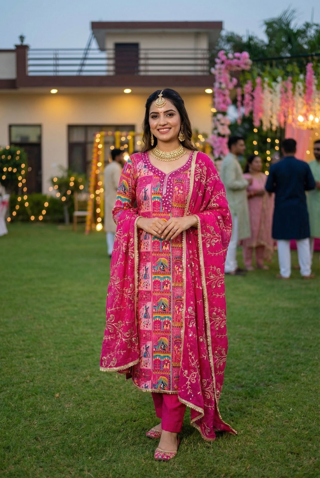 Heavy Viscose Salwar Suit with Handwork & Nazmin Dupatta